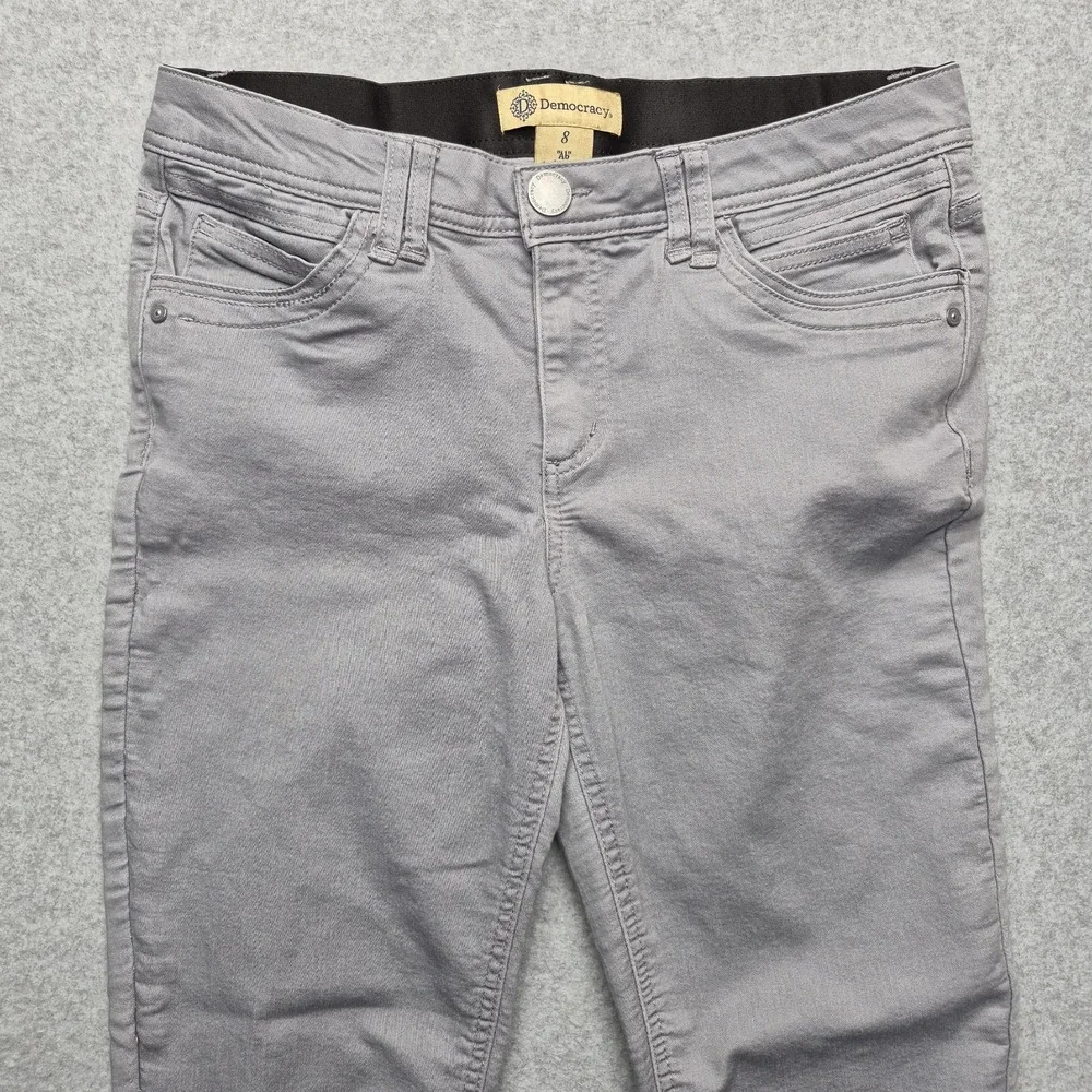 Democracy Ab Technology Jeans Womens 8 Gray Denim Slim Skinny Stretch Mid Rise